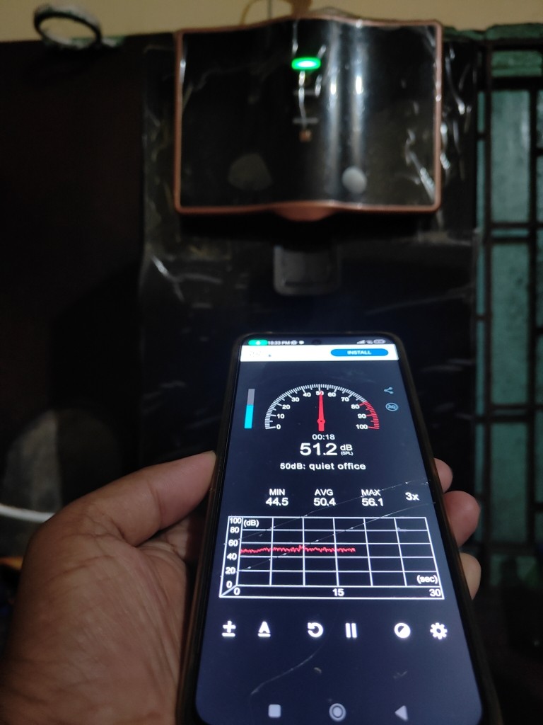 Noise testing of Aquaguard Enrich Marvel RO